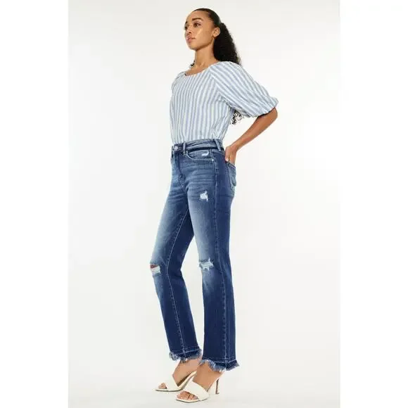 KanCan High Rise Distressed Slim Straight Jeans - KC9371D - Size 1/24 - Picture 4 of 5